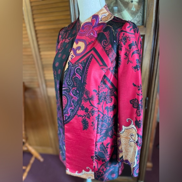 🩷 Chico’s red multi jacket NWT - Picture 4 of 16